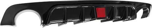 FREEMOTOR802 Rear Diffuser with LED Brake Light, Fits 2018-2024 Infiniti Q50, Gloss Black PP Rear Bumper Molding Lower Lip Splitter Spoiler Valance Panel Add-on Exterior Styling Trim Kit in Saudi Arabia