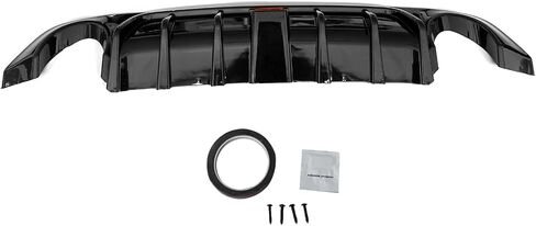 FREEMOTOR802 Rear Diffuser with LED Brake Light, Fits 2018-2024 Infiniti Q50, Gloss Black PP Rear Bumper Molding Lower Lip Splitter Spoiler Valance Panel Add-on Exterior Styling Trim Kit in Saudi Arabia