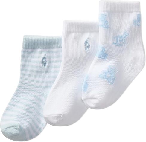 Polo Baby Tossed Bear Socks 3 Pair Pack, Soft Pink, 0-6 Months in Saudi Arabia