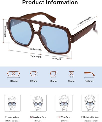 Sojos Retro Square Aviatiator Sunglasses Womens Mens Trendy Vintage Adiators Shades SJ2613 in Saudi Arabia
