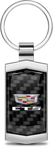 for Cadillac CT5 Logo Real 3K Carbon Fiber Metal Case Key Chain in Saudi Arabia