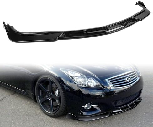 Q1-Tech ، شفة الوفير الأمامية ملائمة للتوافق مع 2008-2013 Infiniti G37 Coupe/2DR ، طقم جسم الذقن المفسد الأمامي الشفاه ، على طراز STP +(هدية) (ألياف الكربون المطلية) in Kuwait