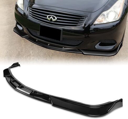 Q1-TECH, Front Bumper Lip fit for Compatible with 2008-2013 Infiniti G37 Coupe/2DR, Front Bumper Lip Spoiler Air Chin Body Kit Splitter ABS, STP-Style +(Gift) (Painted Carbon Fiber) in Saudi Arabia