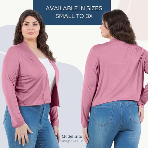 Azules Cropped Cardigan for Women - Open Front Drape, Lightweight Cardigan Jacket Sweater - Long Sleeves Women's Cardigans in Saudi Arabia