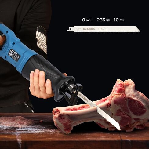 Reciprocating Saw, 20V Cordless Reciprocating Saw with 2.0Ah Battery and Fast Charger, 0-3000RPM, Tool-Free Blade Change, 5Pcs Blades for Wood, Soft Metal, PVC Pipe Cutting in Saudi Arabia