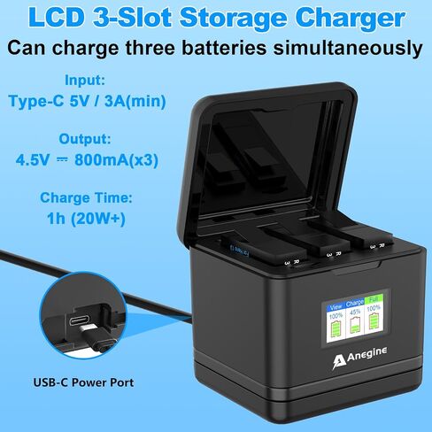 Hero 13 Battery 2300mAh for Hero 13 Enduro Battery with LED 2-Slot Storage USB Charger (2-Pack) in Saudi Arabia