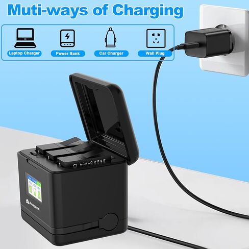 Hero 13 Battery 2300mAh for Hero 13 Enduro Battery with LED 2-Slot Storage USB Charger (2-Pack) in Saudi Arabia