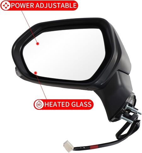Marretoo for Toyota Camry Side View Mirror Assembly Driver 2018 2019 2020 2021 2022 2023 2024 | White Power | ساخنة | انعطف إشارة | يحل محل TO1320367 | (Power+Lamp+Heat ، جانب السائق (LH)) in Kuwait