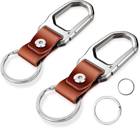 1-2 حزمة مفاتيح CARKIAN CARABINER LEATHER CLIP CLIP سلسلة مفاتيح للرجال والنساء in Saudi Arabia