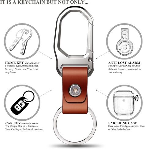 1-2 حزمة مفاتيح CARKIAN CARABINER LEATHER CLIP CLIP سلسلة مفاتيح للرجال والنساء in Saudi Arabia