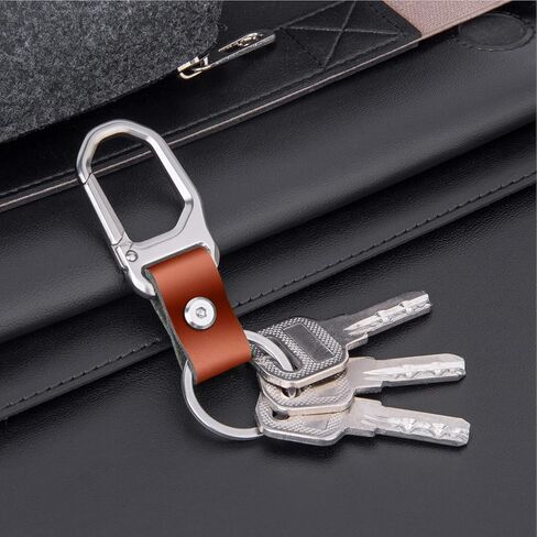 1-2 حزمة مفاتيح CARKIAN CARABINER LEATHER CLIP CLIP سلسلة مفاتيح للرجال والنساء in Saudi Arabia