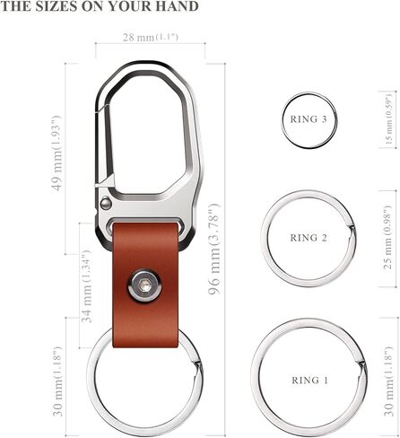 1-2 حزمة مفاتيح CARKIAN CARABINER LEATHER CLIP CLIP سلسلة مفاتيح للرجال والنساء in Saudi Arabia