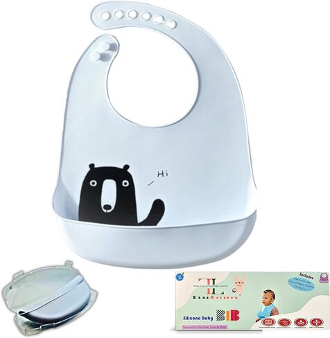 Cute Sweet Rabbit Prints - Silicone Baby Bibs in Saudi Arabia
