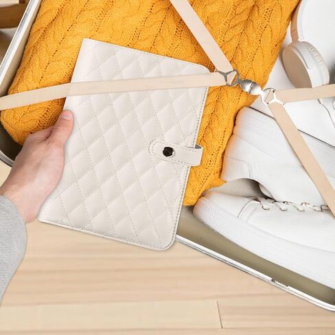 Travel Jewelry Organizer Case Foldable Storage Roll Jewelry Storage Book Ring Binder for Rings, Necklaces, Bracelets, Earrings Perfect for Travel and Daily Use (White) in Saudi Arabia