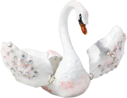 Cabilock Swan Jewelry Storage Organizer - صندوق حلية الأنيقة الزرقاء للسماء الزرقاء للحلقات والقلائد الزخرفية زينة المنزل ومربع هدايا للنساء in Kuwait