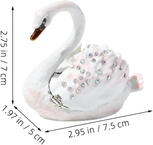 Cabilock Swan Jewelry Storage Organizer - صندوق حلية الأنيقة الزرقاء للسماء الزرقاء للحلقات والقلائد الزخرفية زينة المنزل ومربع هدايا للنساء in Kuwait