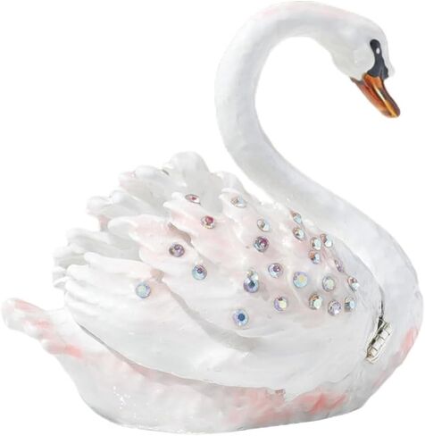 Cabilock Swan Jewelry Storage Organizer - صندوق حلية الأنيقة الزرقاء للسماء الزرقاء للحلقات والقلائد الزخرفية زينة المنزل ومربع هدايا للنساء in Kuwait