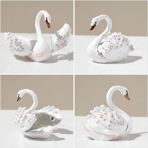 Cabilock Swan Jewelry Storage Organizer - صندوق حلية الأنيقة الزرقاء للسماء الزرقاء للحلقات والقلائد الزخرفية زينة المنزل ومربع هدايا للنساء in Kuwait