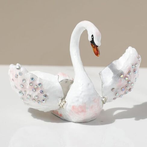 Cabilock Swan Jewelry Storage Organizer - صندوق حلية الأنيقة الزرقاء للسماء الزرقاء للحلقات والقلائد الزخرفية زينة المنزل ومربع هدايا للنساء in Kuwait