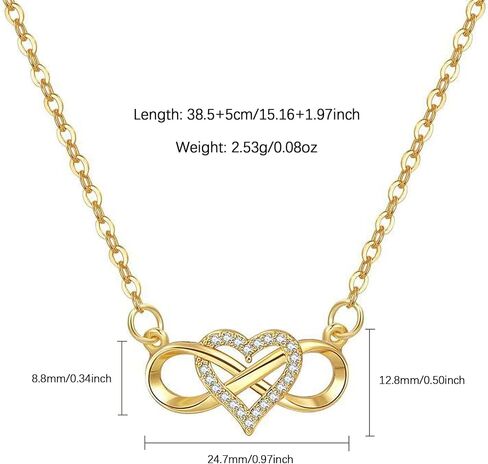 Lovecom 925 Sterling Silver Infinity Heart Necklace for Women Mother Mater in Kuwait