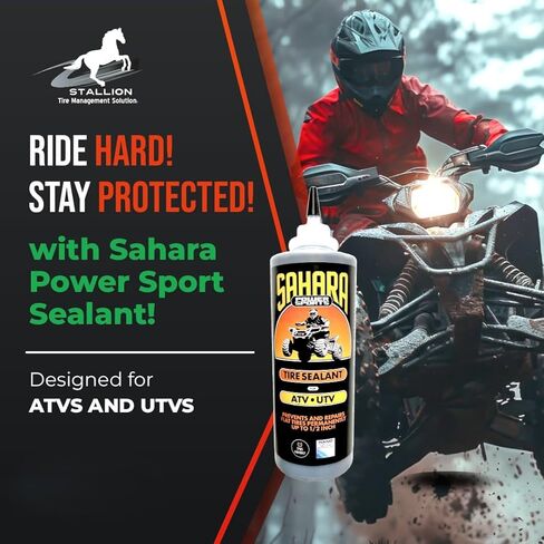 Sahara Power Sport Tire and Tube Sealant Puncture Repair Sealant, Prevent and Repair, Suitable for Non-Highway Tires and Tubes, Non-Toxic, Eco-Friendly, 34oz Bottle in Saudi Arabia