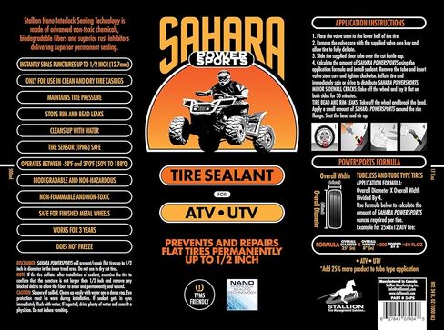 Sahara Power Sport Tire and Tube Sealant Puncture Repair Sealant, Prevent and Repair, Suitable for Non-Highway Tires and Tubes, Non-Toxic, Eco-Friendly, 34oz Bottle in Saudi Arabia