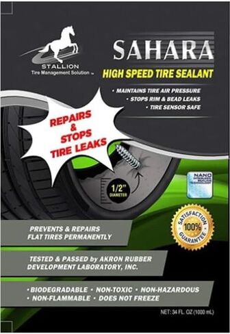 Sahara Power Sport Tire and Tube Sealant Puncture Repair Sealant, Prevent and Repair, Suitable for Non-Highway Tires and Tubes, Non-Toxic, Eco-Friendly, 34oz Bottle in Saudi Arabia