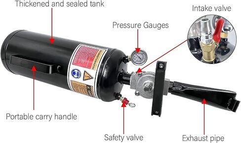 Tire Bead Seater, 3 Gallon (11.4L) Tire Inflator Tool (Black), Wheel Trigger Seating Tool Inflator Tank, 87-116 PSI Operating Pressure for Tractor Truck ATV Car and Automobile Repair in Kuwait