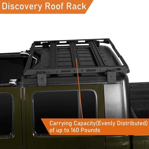 Hooke Road Gladiator JT Roof Rack Off-Road Cargo Management Storage Rooftop Luggage Carrier Cargo Basket for 2020 2021 2022 2023 2024 2025 Jeep Gladiator JT Hardtop Only in Saudi Arabia