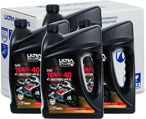 Ultra1Plus 4T 10W-40 Synthetic Blend Motorcycle Oil API SL JASO MA2-10W40 Motor Oil, 1 Gallon in Saudi Arabia