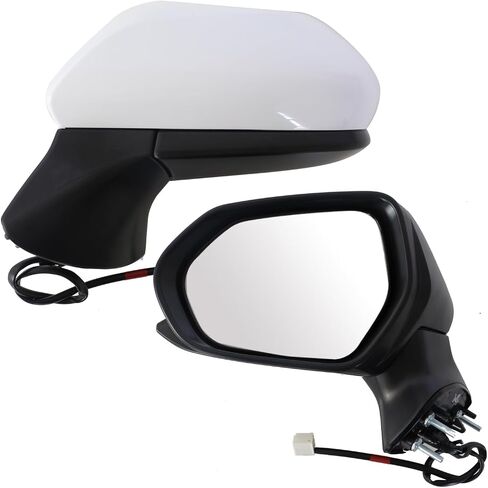 Marretoo for Toyota Camry Side view Mirror Assembly Driver 2018 2019 2020 2021 2022 2023 2024 |WHITE Power | Heated | Turn Signal |Replaces TO1320367| (POWER+LAMP+HEAT, Driver Side(LH)) in Saudi Arabia