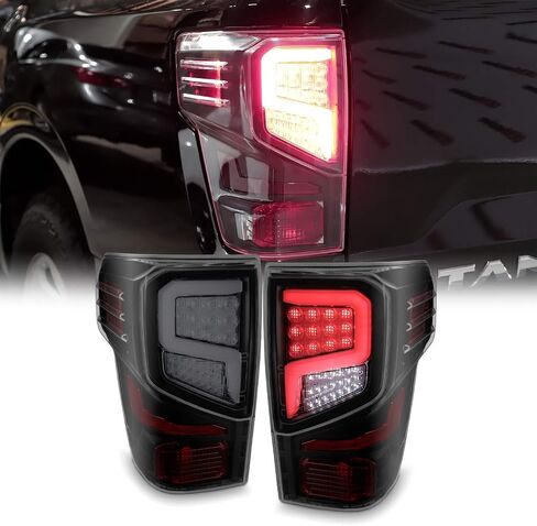 Akkon - لعام 2016-2021 تجميعات مصابيح ذيل Nissan Titan Titan Tube Tube - مساكن الدخان الأسود in Kuwait