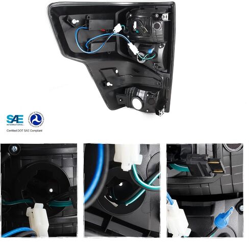 Akkon - لعام 2016-2021 تجميعات مصابيح ذيل Nissan Titan Titan Tube Tube - مساكن الدخان الأسود in Kuwait