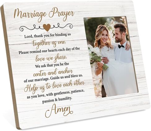 Wedding Gifts for Couples 2025, Bridal Shower Gifts for Bride to Be, Marriage Prayer Plaque, Married Couples Anniversary, Wedding Picture Frame, Marriage Blessing Gift in Saudi Arabia