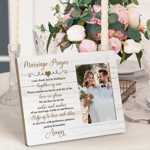 Wedding Gifts for Couples 2025, Bridal Shower Gifts for Bride to Be, Marriage Prayer Plaque, Married Couples Anniversary, Wedding Picture Frame, Marriage Blessing Gift in Saudi Arabia