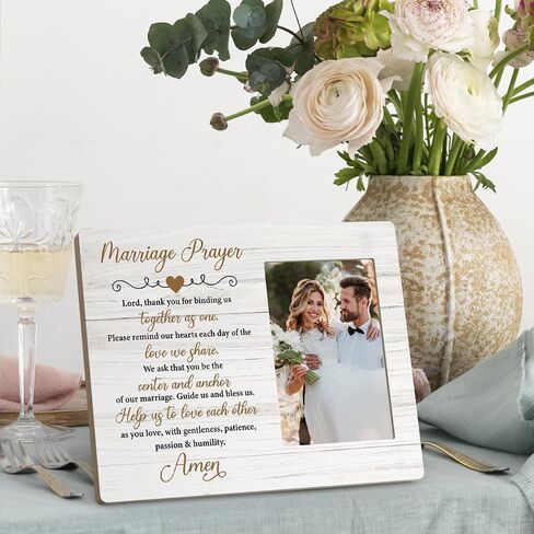 Wedding Gifts for Couples 2025, Bridal Shower Gifts for Bride to Be, Marriage Prayer Plaque, Married Couples Anniversary, Wedding Picture Frame, Marriage Blessing Gift in Saudi Arabia