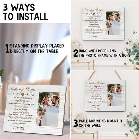 Wedding Gifts for Couples 2025, Bridal Shower Gifts for Bride to Be, Marriage Prayer Plaque, Married Couples Anniversary, Wedding Picture Frame, Marriage Blessing Gift in Saudi Arabia