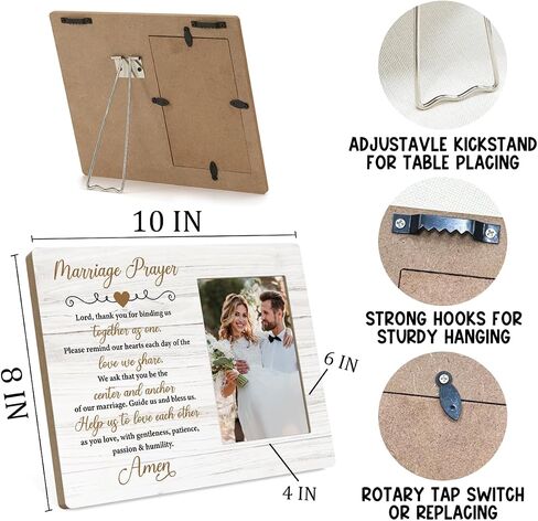 Wedding Gifts for Couples 2025, Bridal Shower Gifts for Bride to Be, Marriage Prayer Plaque, Married Couples Anniversary, Wedding Picture Frame, Marriage Blessing Gift in Saudi Arabia