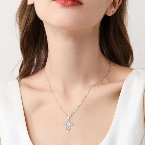 Lonago Lotus Necklace 925 Sterling Silver Open Lotus Flower Flower Netlace Netlace Jewelry Hildrict Yoga Homts for Women Mom in Saudi Arabia