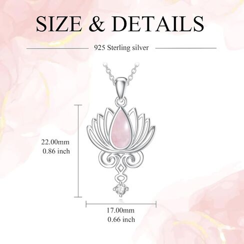 Lonago Lotus Necklace 925 Sterling Silver Open Lotus Flower Flower Netlace Netlace Jewelry Hildrict Yoga Homts for Women Mom in Saudi Arabia