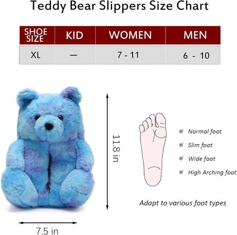 Women's Teddy Bear Slippers,Mom Gift Slippers,Cozy Women Fuzzy Indoor House Shoes,Fun Costume for Adults,Cute Animal Slides for Women Birthday Valentine's Gift Ideas in Saudi Arabia