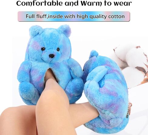 Women's Teddy Bear Slippers,Mom Gift Slippers,Cozy Women Fuzzy Indoor House Shoes,Fun Costume for Adults,Cute Animal Slides for Women Birthday Valentine's Gift Ideas in Saudi Arabia