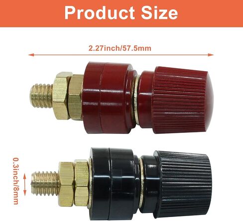 Waziaqoc 2pcs 5/16 بوصة طرف بطارية عن بعد ، طرفية طاقة طاقة البطارية عن بُعد مجموعة طرف الموصل (8 ملم الأحمر والأسود) in Saudi Arabia