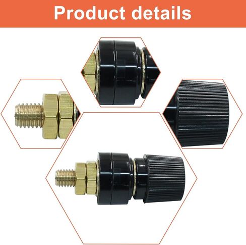Waziaqoc 2pcs 5/16 بوصة طرف بطارية عن بعد ، طرفية طاقة طاقة البطارية عن بُعد مجموعة طرف الموصل (8 ملم الأحمر والأسود) in Saudi Arabia