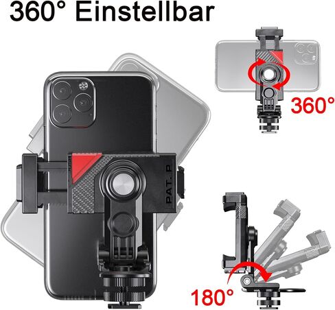 Camera Hot Shoe Cell Phone Holder with Cold Shoe Cell Phone Tripod Adapter for Microphone LED Light iPhone DSLR Mirrorless Camera Photography in Saudi Arabia