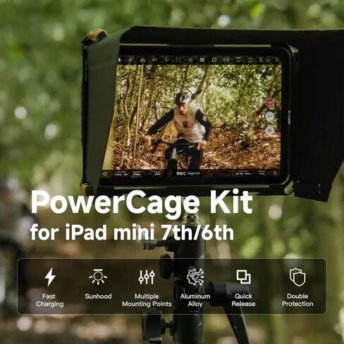 Accsoon Powercage ⅱ Case for iPad مع محول بطارية NP-F ، حالة وقائية لـ iPad Gen 7 ، 8 ، 9 ، 10 ، iPad Air Gen 3 ، 4 ، 5 ، iPad Pro 10.5inch ، 11inch (Gen 1 ، 2 ، 3 ، 4) ， استخدم مع Seado/Seado Pro/Nano in Kuwait