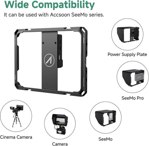 Accsoon Powercage ⅱ Case for iPad مع محول بطارية NP-F ، حالة وقائية لـ iPad Gen 7 ، 8 ، 9 ، 10 ، iPad Air Gen 3 ، 4 ، 5 ، iPad Pro 10.5inch ، 11inch (Gen 1 ، 2 ، 3 ، 4) ， استخدم مع Seado/Seado Pro/Nano in Kuwait