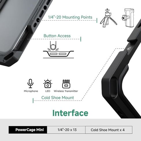 Accsoon Powercage ⅱ Case for iPad مع محول بطارية NP-F ، حالة وقائية لـ iPad Gen 7 ، 8 ، 9 ، 10 ، iPad Air Gen 3 ، 4 ، 5 ، iPad Pro 10.5inch ، 11inch (Gen 1 ، 2 ، 3 ، 4) ， استخدم مع Seado/Seado Pro/Nano in Kuwait