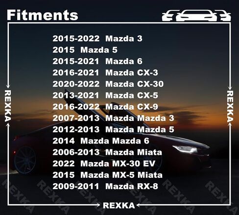 Rexka 20pcs Splash Shield Rocker Molding Bumper Cover Retainer Rivet Clip S51S-51-833 for CX-3, CX-5, CX-9, Mazda 3, Mazda 5, Mazda 6, Miata, MX-5 Miata, RX-8 in Saudi Arabia