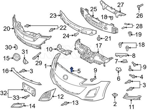 Rexka 20pcs Splash Shield Rocker Molding Bumper Cover Retainer Rivet Clip S51S-51-833 for CX-3, CX-5, CX-9, Mazda 3, Mazda 5, Mazda 6, Miata, MX-5 Miata, RX-8 in Saudi Arabia